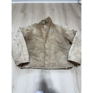 Vintage 90's Distressed Brown Carhartt Full Zip Traditional Jacket Men's Size XL